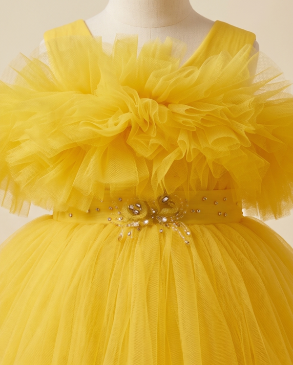 Yellow Ball Gown Tulle Knee-length