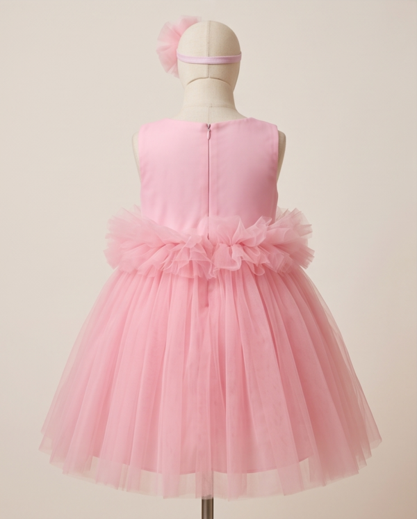 Tulle Knee-length Pink Dress